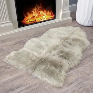 Gray 2 ft. x 3 ft. Faux Fur Luxuriously Soft and Eco Friendly Area Rug