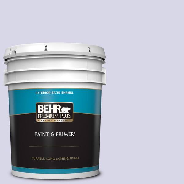 BEHR PREMIUM PLUS 5 gal. #630A-2 February Frost Satin Enamel Exterior Paint & Primer