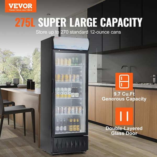 VEVOR Commercial Refrigerator 9.7 Cu.Ft Beverage