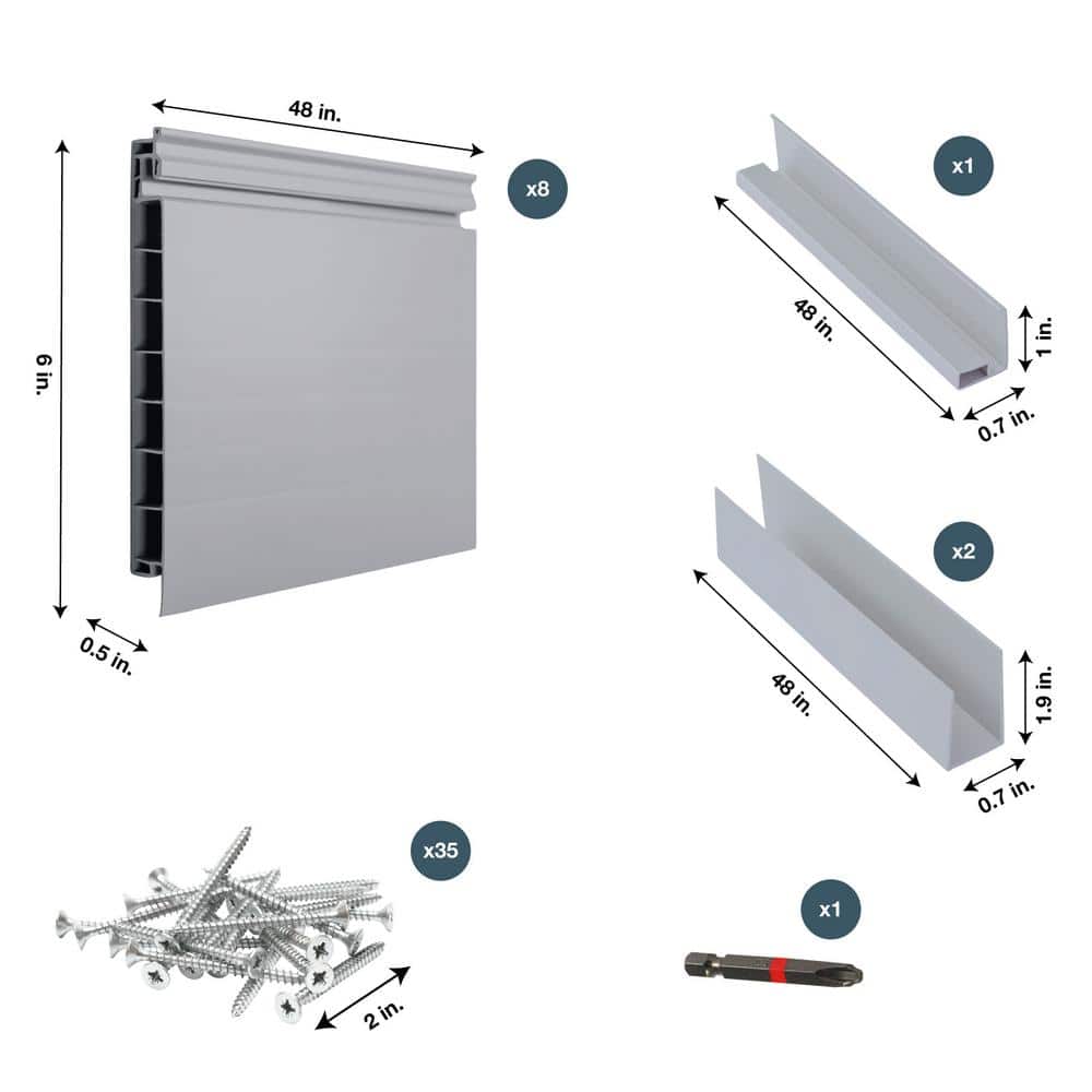 CrownWall PVC SlatWall Panels Garage Organizer Wall Mount with 10-pc Locking Hook Kit, 4’ x 4’ White
