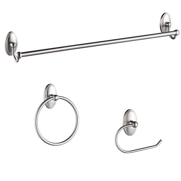 FORIOUS 3 -Piece Bath Hardware Set with Included Mounting Hardware in Brushed Gold