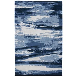 Metro Blue/Ivory 4 ft. x 6 ft. Abstract Gradient Area Rug