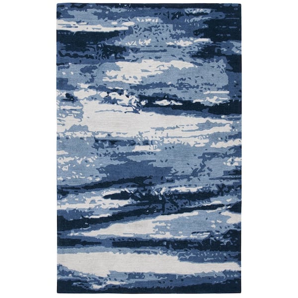 SAFAVIEH Metro Blue/Ivory 4 ft. x 6 ft. Abstract Gradient Area Rug