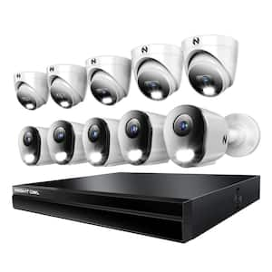 24-Channel 4K 4TB Smart NVR Security Camera System with 10-Wired IP Spotlight Cameras with 2-Way Audio