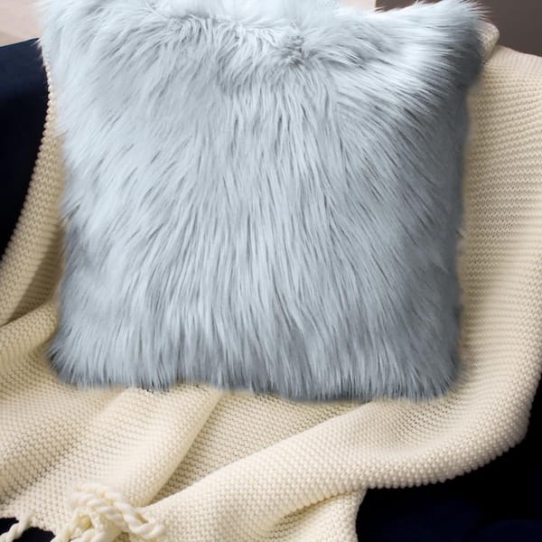 Faux Fur Throw Pillows with Adjustable Insert 18 x 18