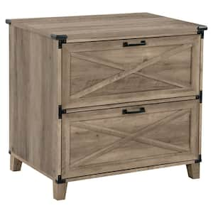 2-Drawer Cambridge 31.5 in. Rustic Oak Decorative Lateral File Cabinet