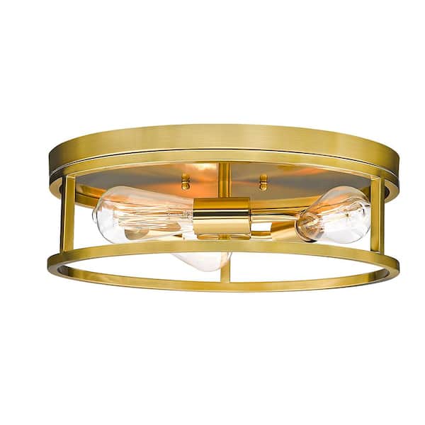 Unbranded John 16 in. 3-Light Gold Flush Mount