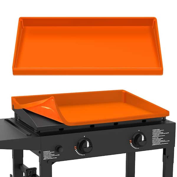 28 in. L x 18.25 in. W Silicone Full Wrap-Around Griddle Cover Mat for Grilling, Orange