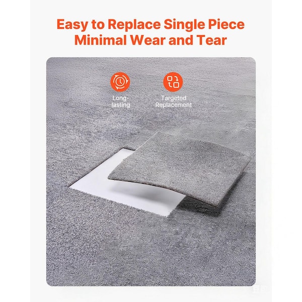 SKYSHALO Gray Residential 18 in. x 18 in. Peel and Stick Carpet