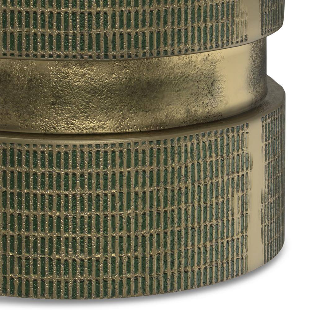 Jalen Light Green Patina Cast Aluminum Round Side Table