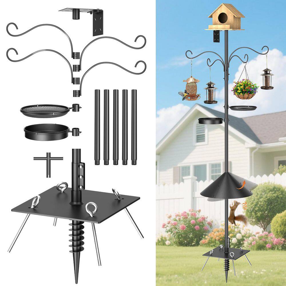 92 in. Heavy Duty Bird Feeder Pole Squirrel Proof, Includes Water Bowl and Mesh Tray price history on PriceWatchPro