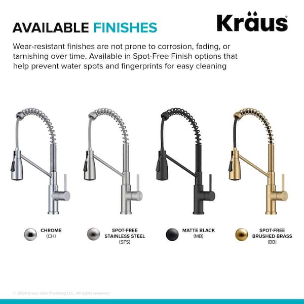 KRAUS Coda Commercial Style 2-Function Single Handle Pull Down