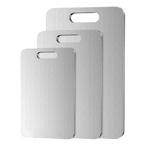 16 in. x 10 in. Rectangle Titanium Cutting Board Set with Cooked Food Areas for Kitchen Food Preparation. (3-Pack)