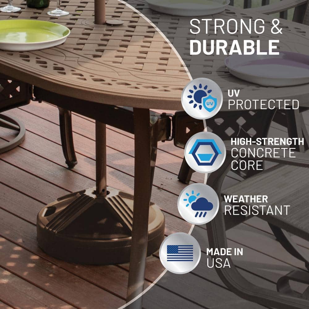 Bronze Fillable Concrete Patio Umbrella Base