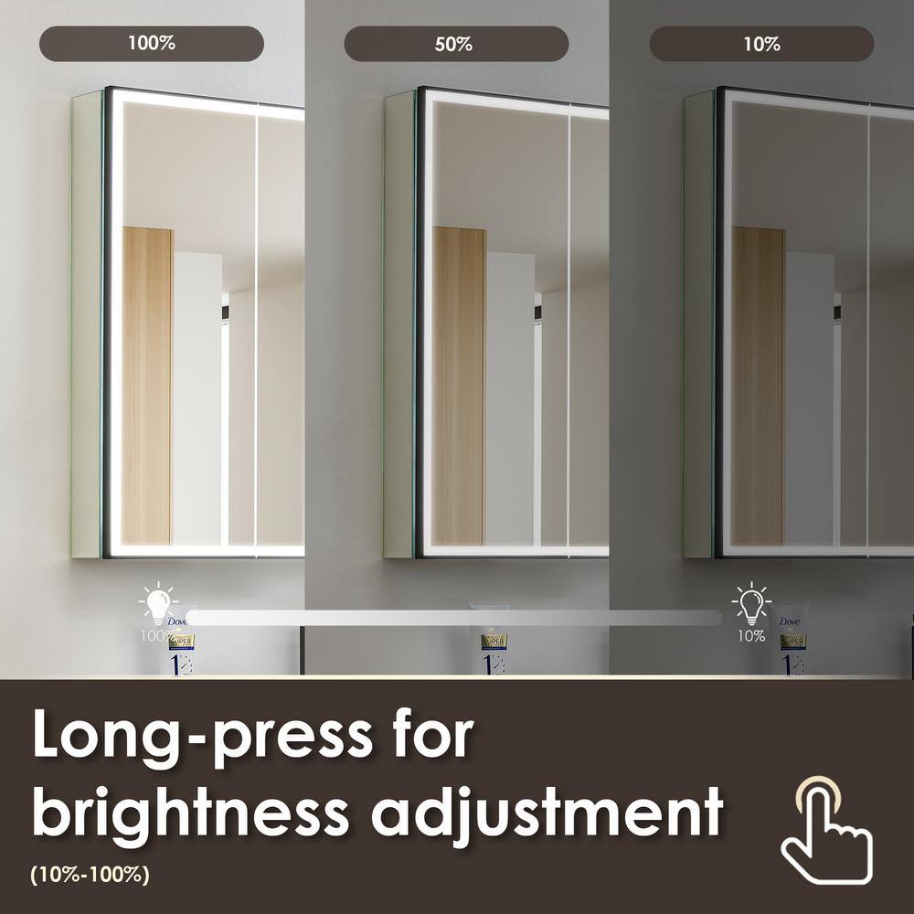 Fenice 48" Matte Black Aluminum LED Medicine Cabinet