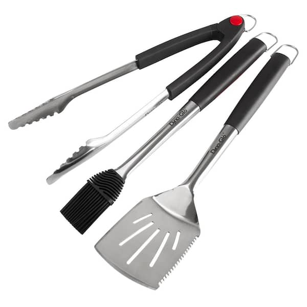 Expert Grill Stainless Steel 3-Piece BBQ Tool Set with Soft Grip Handles