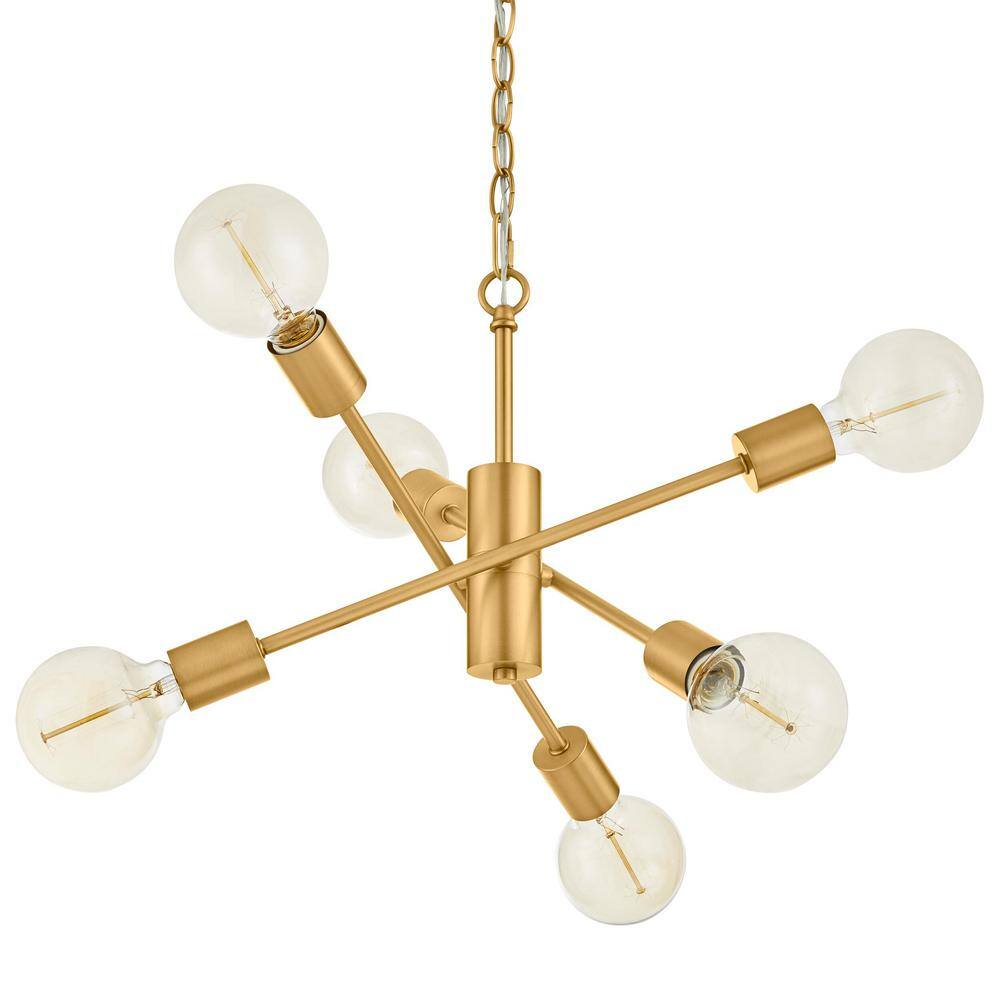 Home Decorators Collection Fife 6Light Aged Brass Sputnik Chandelier HD1685AGB The Home Depot