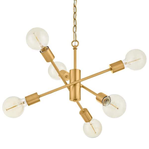 Home Decorators Collection Fife 6-Light Aged Brass Sputnik Chandelier