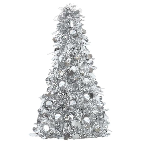 Amscan 10 in. Silver Tinsel Tree Centerpiece (6-Pack)