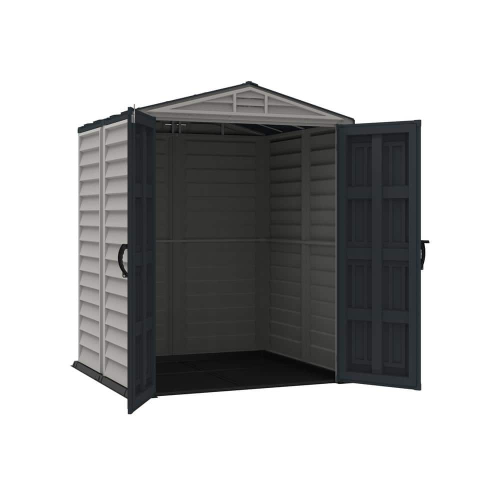 YardMate Plus 5 ft. 6 in. x 5 ft. 6 in. Gray Vinyl Storage Shed