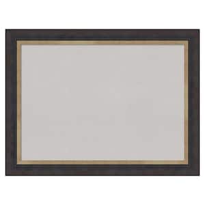 Hammered Charcoal Tan Wood Framed Grey Corkboard 33 in. x 25 in. Bulletin Board Memo Board