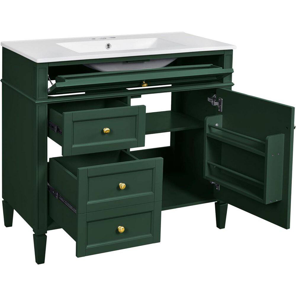 36 in. W x 21.5 in. D x 33.5 in. H Bath Vanity Cabinet without Top Bathroom Vanity Modern Thickened Wood in Green price history on PriceWatchPro