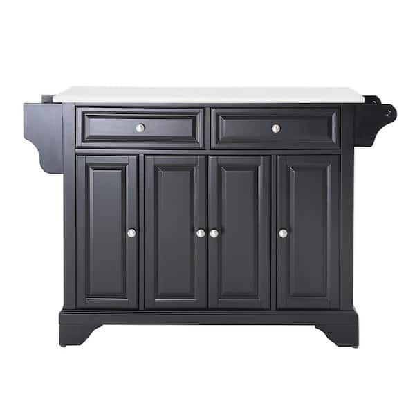 CROSLEY FURNITURE Lafayette Black Full Size Kitchen Island/Cart with Granite Top