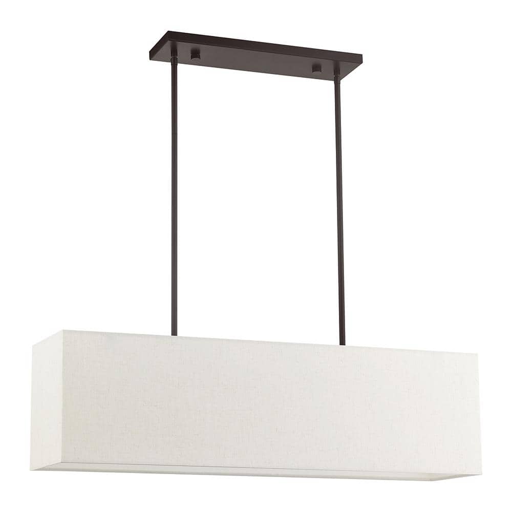 Summit Transitional English Bronze 4-Light Linear Chandelier