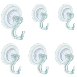 Power Lock Suction 6 Robe Hook Combo Pack in Clear