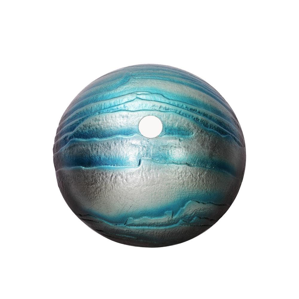Ice-Blue Glass Round Vessel Sink with Oil Rubbed Bronze Faucet