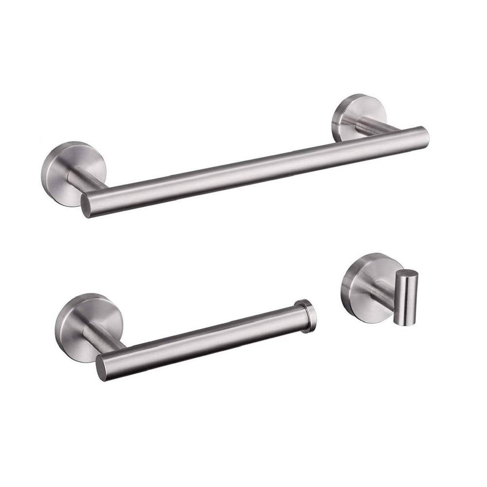 Interbath 3Piece Bath Hardware Set with Towel Hook and Toilet Paper