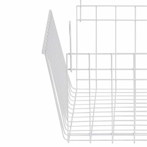 Mainstays White Wire Under Cabinet Baskets - 2 Count - Measures  16x10.25x5.5 in