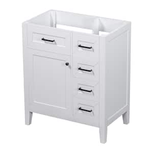 29.5 in. W x 17.7 in. D x 35 in. H Bath Vanity Cabinet without Top in White with Doors and 3-Drawers