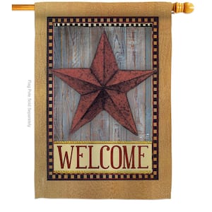 28 in. x 40 in. Welcome Country Barn Star Living House Flag Double-Sided Decorative Vertical Flags