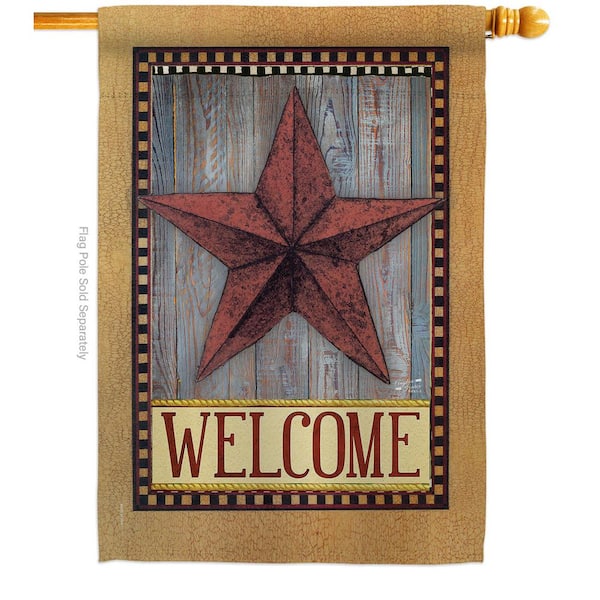 Angeleno Heritage MADE AND DESIGNED LOS ANGELES CALIFORNIA 28 in. x 40 in. Welcome Country Barn Star Living House Flag Double-Sided Decorative Vertical Flags