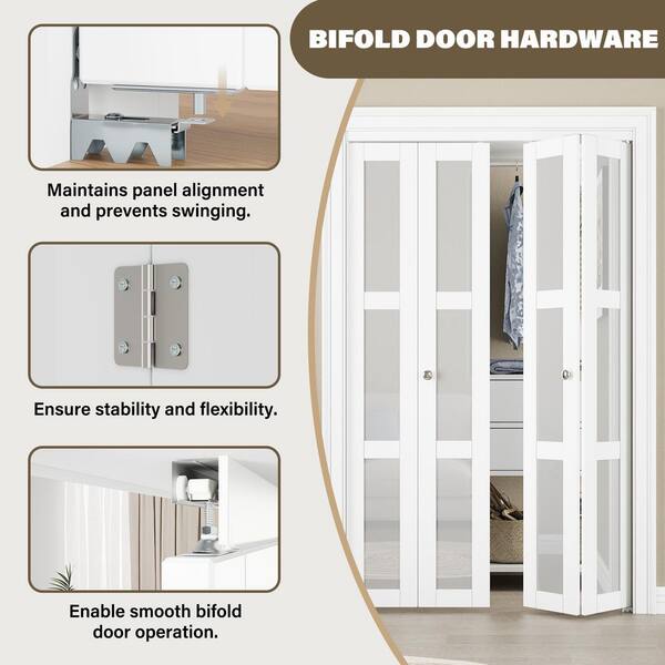 ARK DESIGN 30 in. x 96 in. 3-Lite Tempered Frosted Glass Solid