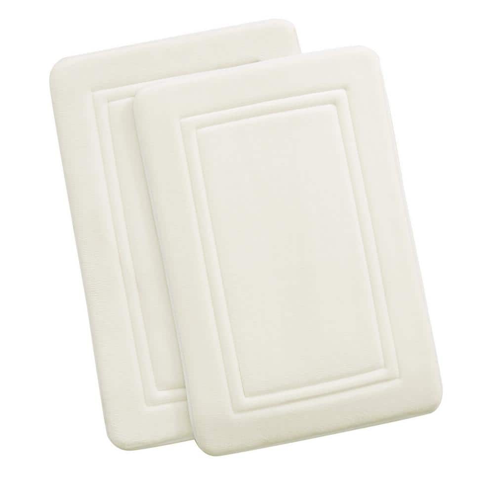 Ivory Antimicrobial Memory Foam Bath Rug Set