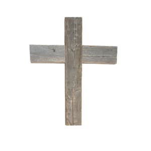15 in. x 12 in. Weathered Gray Reclaimed Old Wooden Wall Cross