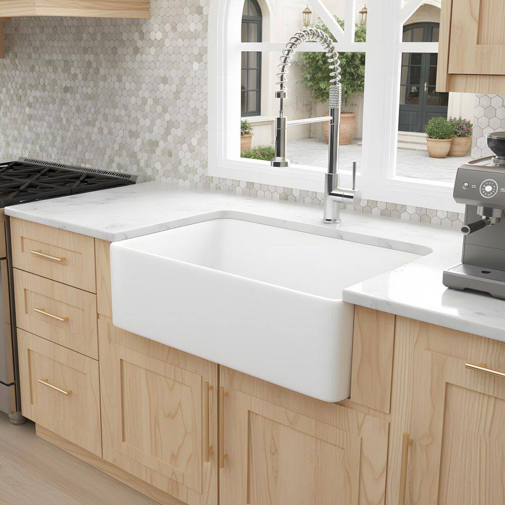MYRYY 33 in. L x 20 in. W Farmhouse Single Bowl Ceramic Kitchen