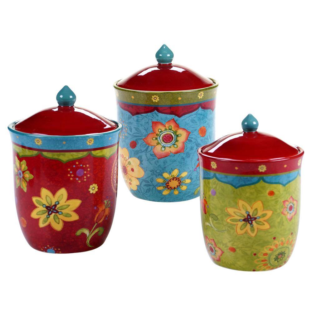 Tunisian Sunset Multicolor Ceramic Canister Set