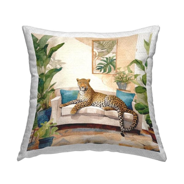 Stupell Industries Leopard in Botanical Room Outdoor Printed Throw Pillow by Kim Allen