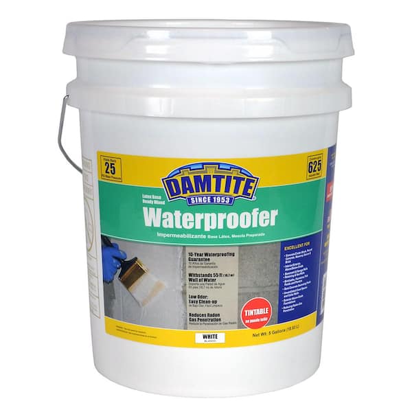 DAMTITE 5 gal. 03555 White Ready-Mixed Latex Waterproofer Concrete Sealer