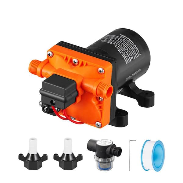 SKYSHALO Water Diaphragm Pump, 12-Volt DC, 3.5 GPM, 55 PSI (40-80 PSI Adjustable), 1/2 in. MNPT Self-Priming for RV, Boat, Lawn