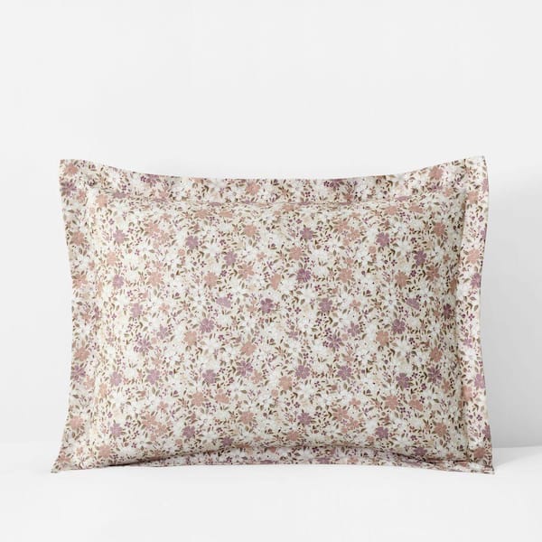 Company Cotton Joyful Floral Sateen Beige Standard Sham