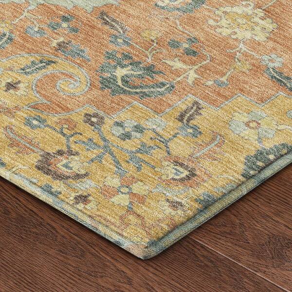 Mayfield Premium Machine Washable Abstract AMF2564 Wheat 9 ft. x 12 ft. Area Rug