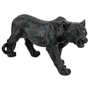 10.5 in. H Shadowed Predator Black Panther Small Garden Statue
