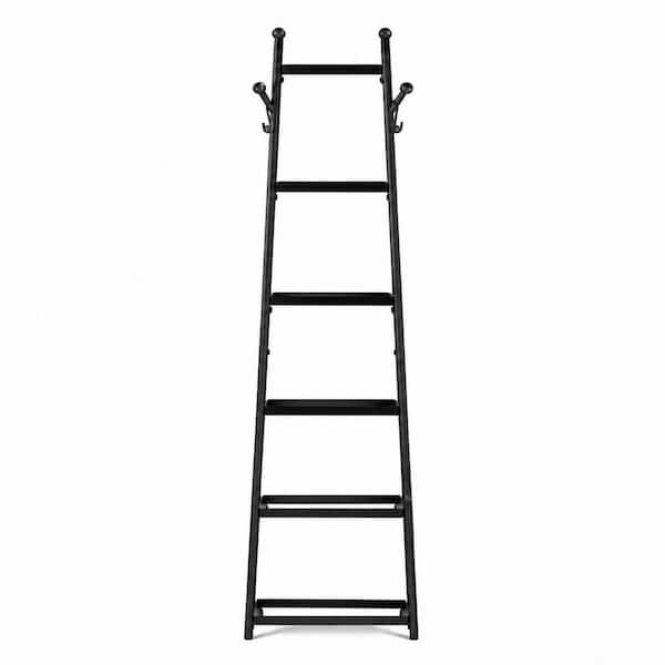 6-Tier Triangle Corner Pot Rack, Metal Wire Cookware Storage Tower for Pans and Pots, Black, 11.4 x 11.4 x 59.6 In
