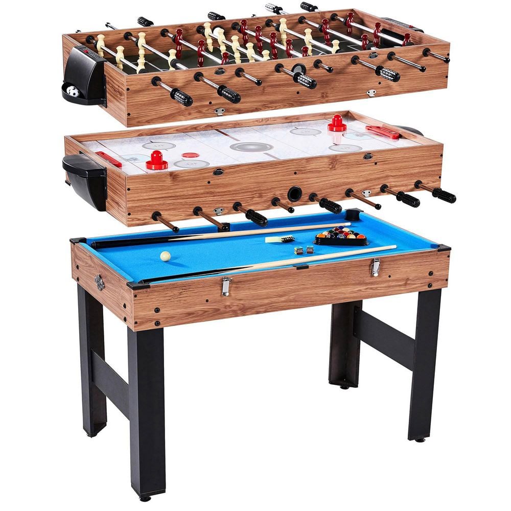 Pool Billiard, Slide Hockey Football 3-in-1 Combo Arcade Game Table ...