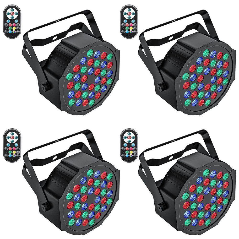 1080 Lumen Black LED Floodlight with Remote Control, Sound Activated Stage Uplight for Party, Wedding (4-Pack) price history on PriceWatchPro