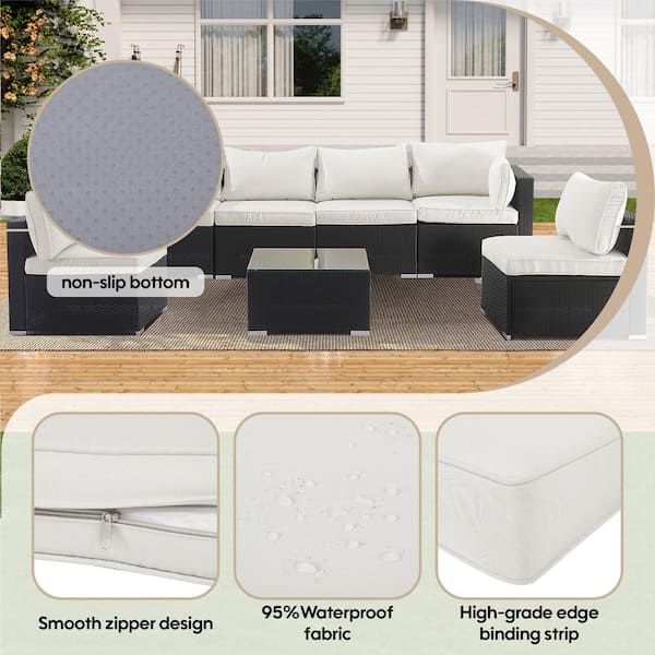 unique choice 14-Pack Cushion Covers for 7-Pieces 6-Seaters Wicker